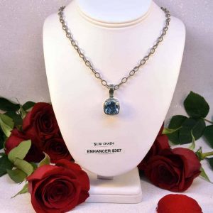 Silver Blue Topaz Necklace