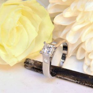 Platinum Princess 3-Stone Diamond Engagement Ring