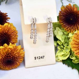 White Gold Diamond Dangle Earrings