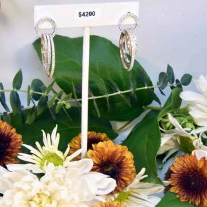 White, Yellow, and Rose Gold Diamond Earrings