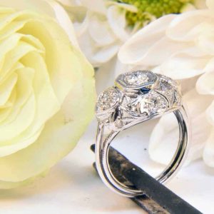 Platinum Estate Antique Diamond Engagement Ring