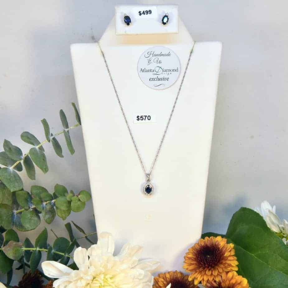 Sapphire & Diamond Necklace & Earrings