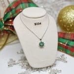 Emerald Diamond Flower Necklace