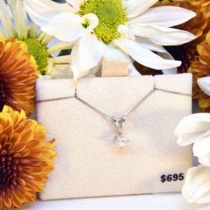 White Gold Solitaire Diamond Necklace