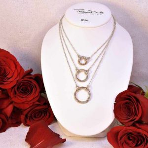 Silver Three-Tier Circle Necklace