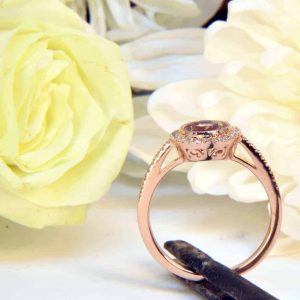 Rose Gold Morganite and Diamond Engagement Ring