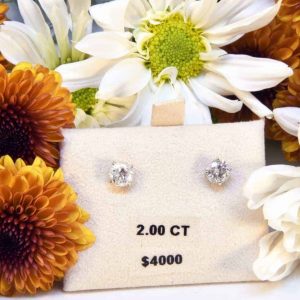 White Gold Diamond Stud Earrings $4,000