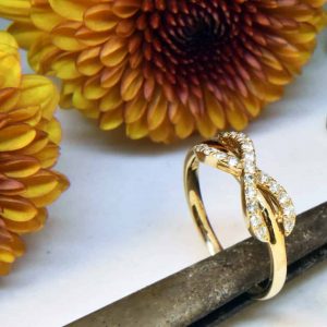 Yellow Gold Diamond Infinity Ring