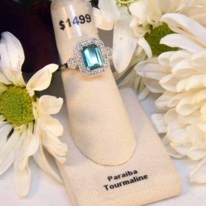 White Gold Paraiba Tourmaline and Diamond Ring