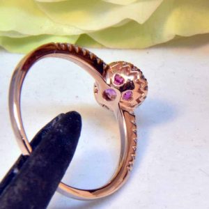 Rose Gold Pink Sapphire and Diamond Ring