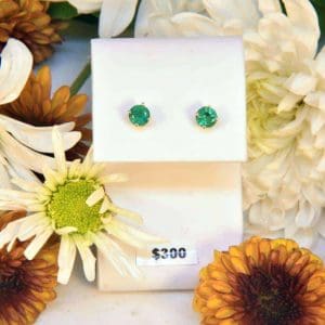 Yellow Gold Emerald Earrings