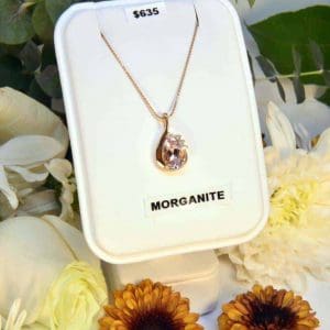 Rose Gold Morganite and Diamond Necklace