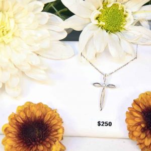 White Gold Diamond Cross Necklace