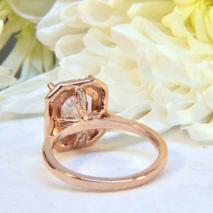 Rose Gold Morganite and Diamond Ring