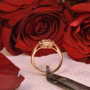 Rose Gold Morganite and Diamond Ring