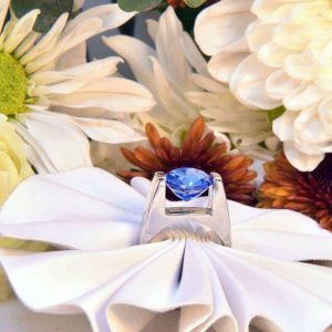 Sterling Silver Kashmir Blue Topaz Ring