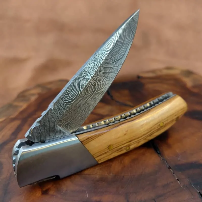 Olive Wood Folding Knife
