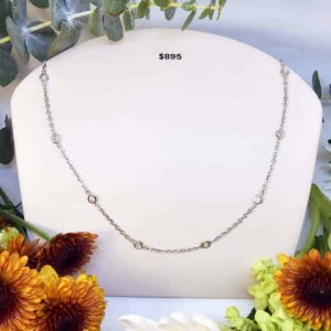 White Gold Diamond By the Inch Necklace