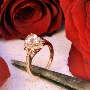 Rose Gold Morganite and Diamond Ring