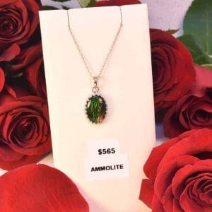 White Gold Ammolite Necklace