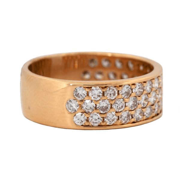 18K YG 3 Row Pave Set Diamond Band .75 CTTW 18K YG 3 Row Pave Set Diamond Band .75 CTTW