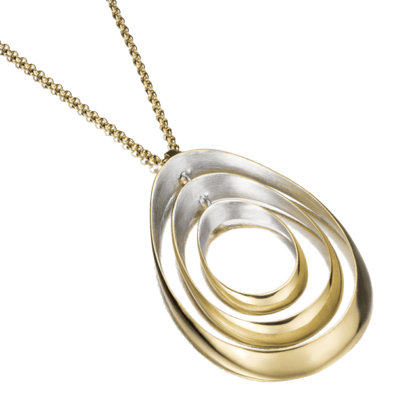 SS/18K YG PL Bubble Pendant and Chain