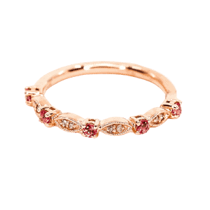 14K Rose Gold Pink Diamond Eternity Ring