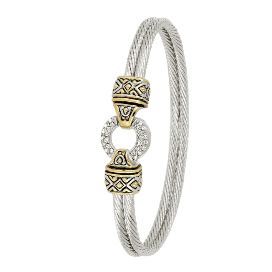 Antiqua Pavé Circle Double Wire Bracelet