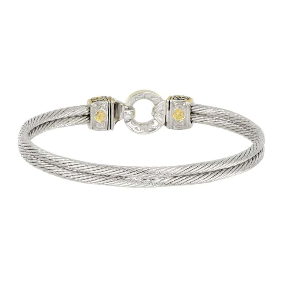 Antiqua Pavé Circle Double Wire Bracelet - Image 2