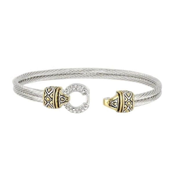 Antiqua Pavé Circle Double Wire Bracelet 7″ Antiqua Pavé Circle Double Wire Bracelet 7″