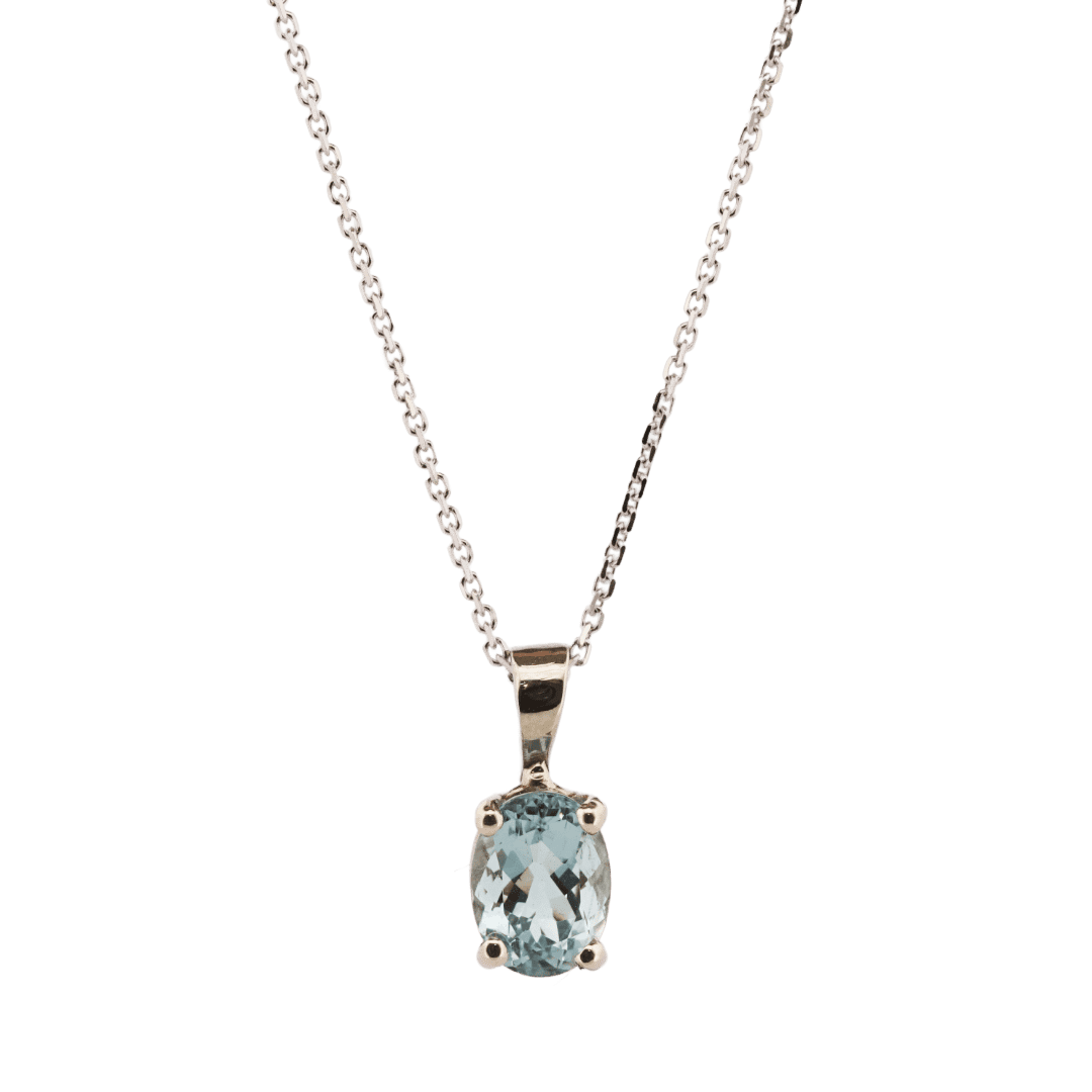 Solitaire Aquamarine Pendant