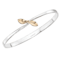 14K Yellow Gold and Sterling Silver Be-Leaf Bracelet
