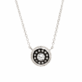 Sterling Silver Nautical CZ Button Necklace