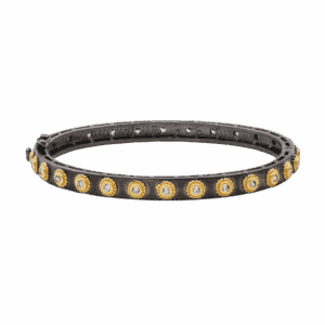 Sterling Silver and Vermeil Signature Studded CZ Eternity Hinged Bracelet