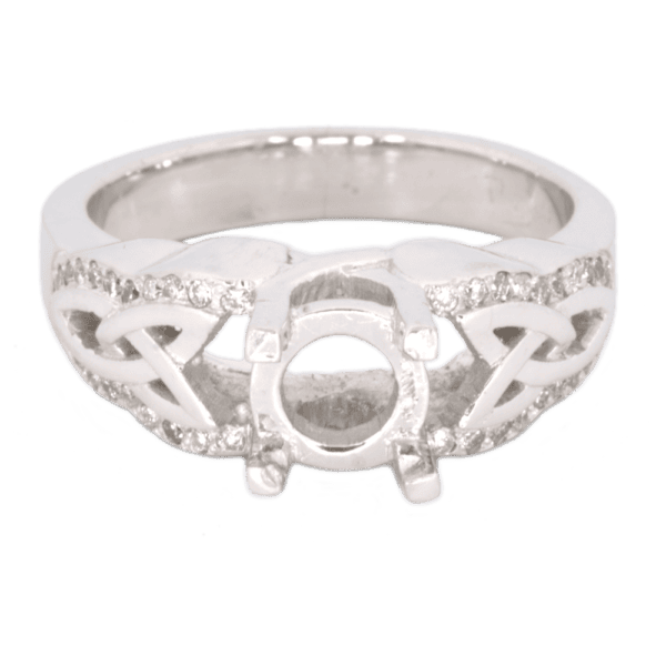 Platinum + .20 cttw diamond celtic knot semi-mount engagement ring, size 5.5 Platinum + .20 cttw diamond celtic knot semi-mount engagement ring, size 5.5