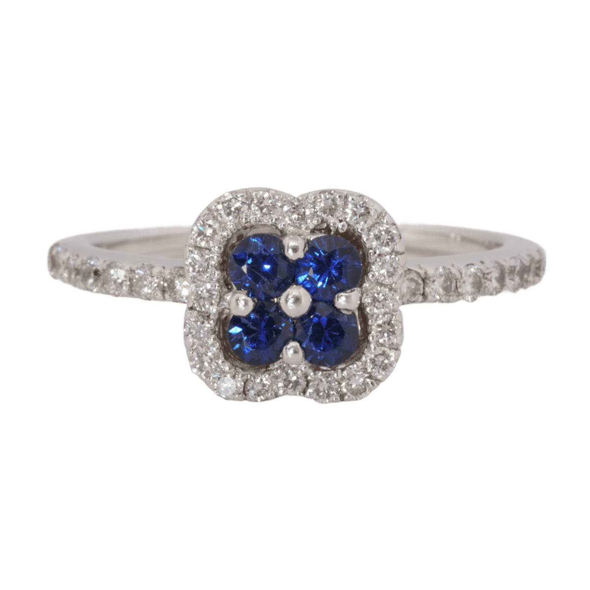 Estate Sapphire Diamond Clover Ring