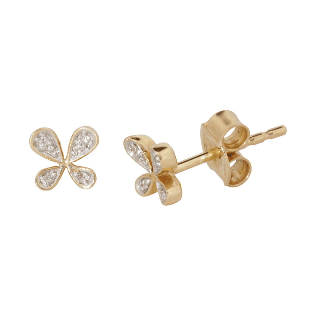 Girls Butterfly Diamond Earrings