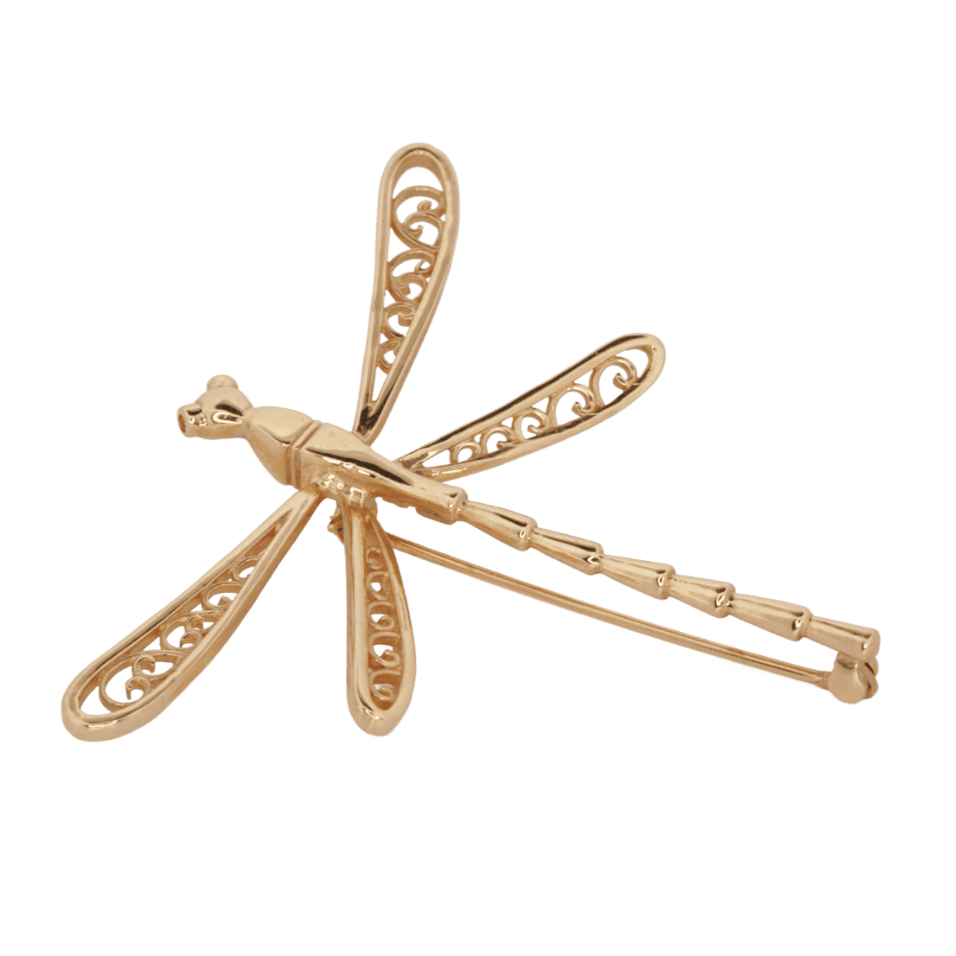 Estate vintage dragonfly filigree pin