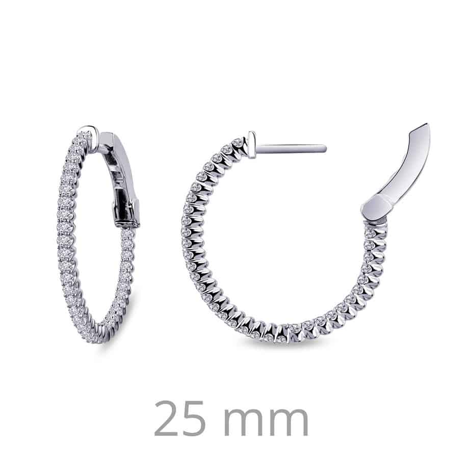 Orecchini A Cerchio Huggie In Argento S925 Con Zirconie – Clip-On – Gioiello Donna Reale Ipoallergenico