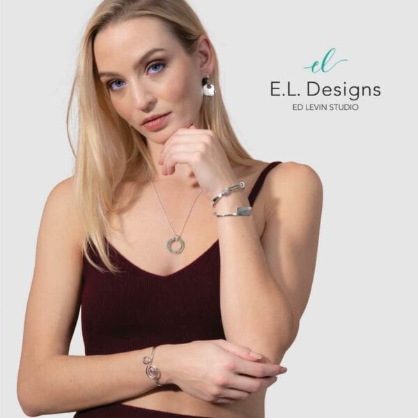 Sterling Silver Blue Topaz Fiddlehead Bangle Bracelet Sterling Silver Blue Topaz Fiddlehead Bangle Bracelet