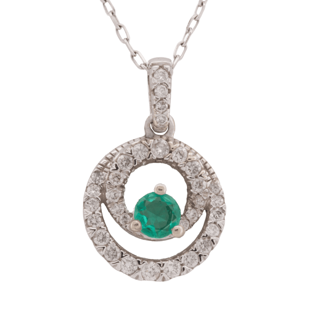 Emerald Diamond Pendant