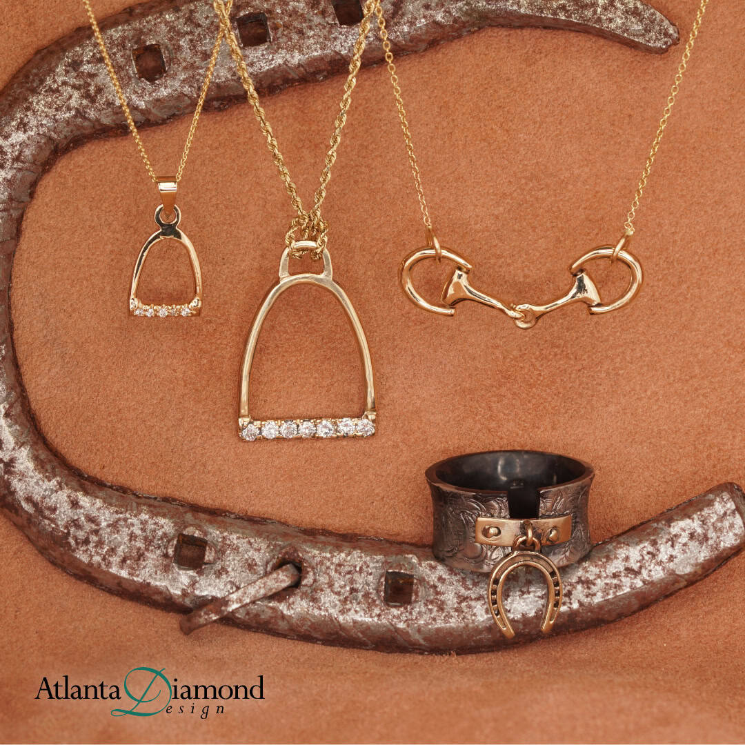 Equestrian-inspired necklaces and ring