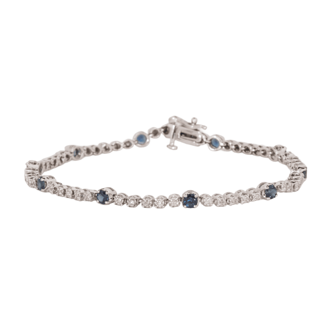 Estate Sapphire Diamond Tennis Bracelet