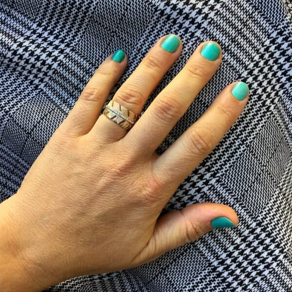 14K Yellow Gold Diamond Feather Ring 14K Yellow Gold Diamond Feather Ring