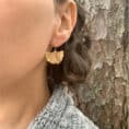 14K Yellow Gold Ginkgo Leaf Earrings