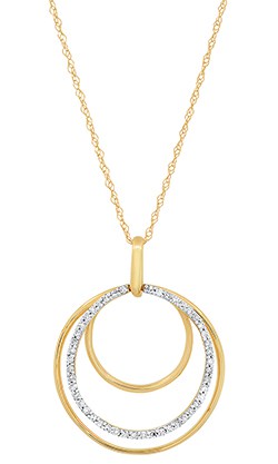 Gold Diamond Circle Necklace