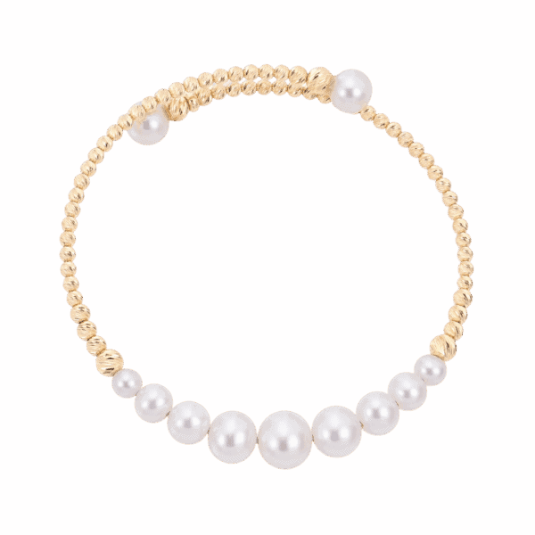 14K Yellow Gold Graduated Pearl Cuff Bracelet 14K Yellow Gold Graduated Pearl Cuff Bracelet