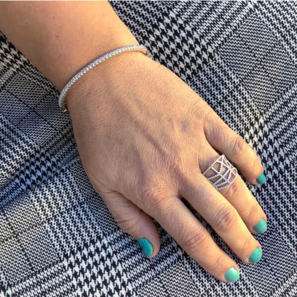 14K White Gold Diamond Bangle Bracelet 14K White Gold Diamond Bangle Bracelet