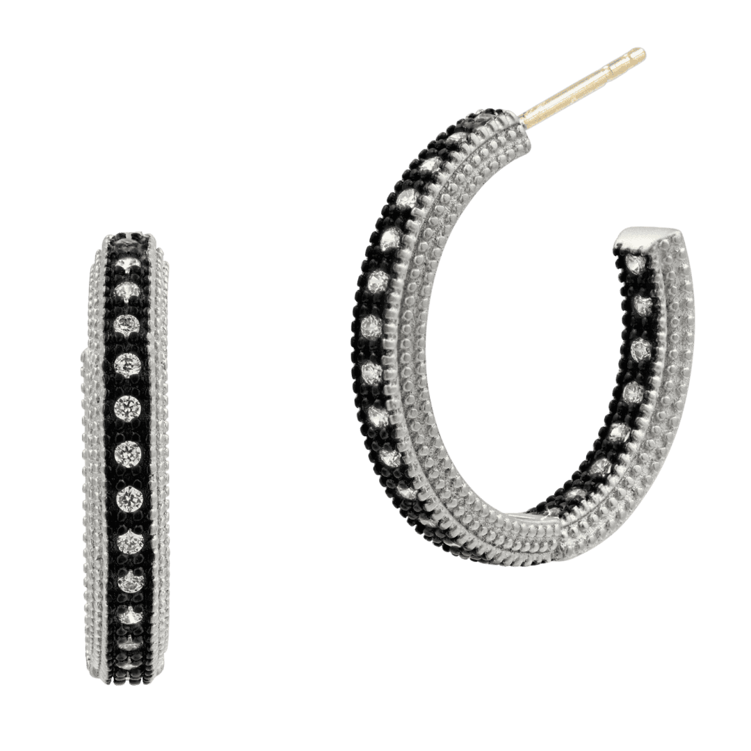 Freida Rothman Small Pavé Hoops