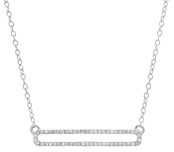 10k White Gold Diamond Necklace with 28” Chain, $490 value